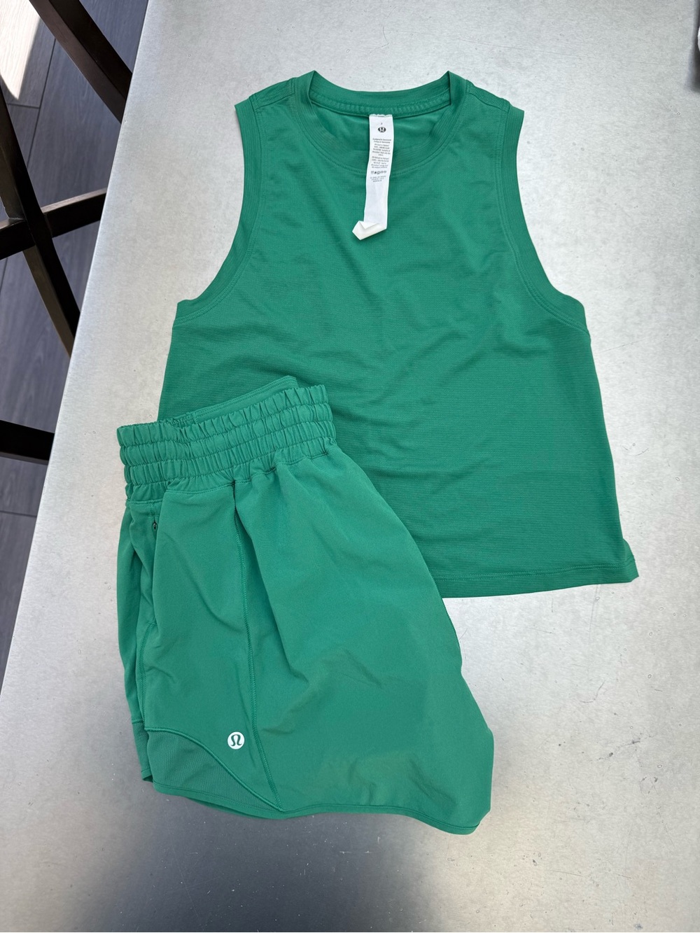 Lululemon Women’s Athletic Shorts and Tank — Emerald Green - Picture 1 of 3